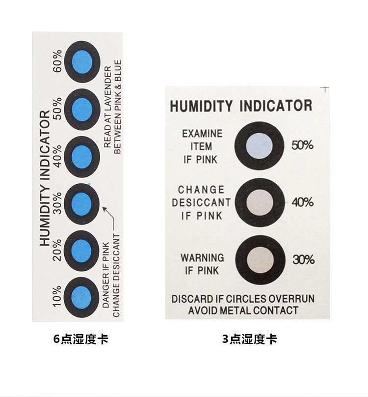 Eco friendly vacuum package Cobalt-free HIC Humidity Indicator Card